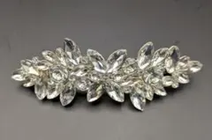 ビジュー ヘアクリップ バレッタ シルバーカラー