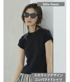 Mila Owen スカラップデザインコンパクトTシャツ