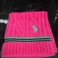 ラルフローレン タオルハンカチ ピンク ポロ刺繍 ハンドタオル