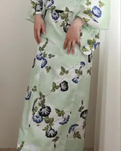KS116 絞り浴衣 有松絞り 藍染 総絞り 紺色 葉模様 祭り 夏 浴衣 美品