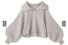 GRL ベージュ ビッグカラードルマンスリーブニットトップス