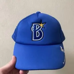 Bロゴ刺繍 青いキャップ