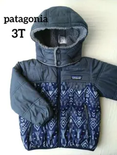 patagonia ベビー 3T リバーシブル トリブルズ フーディ ネイビー