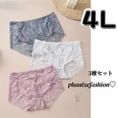 《新品 ４Ｌ》レースショーツ3枚セット/レディース大きいサイズ