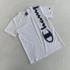 ⭐Champion⭐ ホワイト スポーティTシャツ ネイビーデザイ シンプル