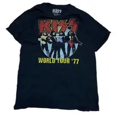 KISS　キッス　ワールドツアー　古着　黒　M　バンド　Tシャツ