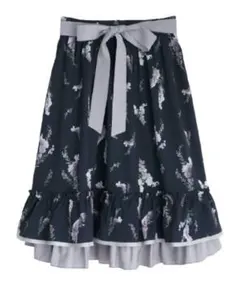 ま*ん様 axes femme ラベンダー柄スカート 紺 ネイビー M タグ無し