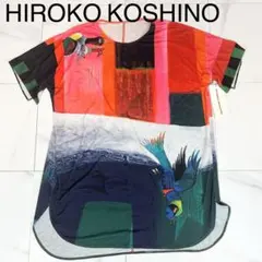 未使用❗️HIROKO KOSHINO 半袖　Tシャツ　総柄　鳥　希少　Mのサムネイル