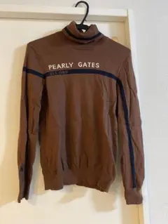 PEARLY GATES ブラウン タートルネックセーター