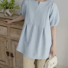 CHAN ME チャンミ ペプラムジャガードブラウス