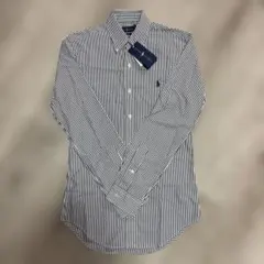 【美品】 ポロ ラルフローレン　長袖シャツ　ストライプ　スリムフィットXS