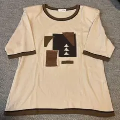 mimosalip アートパターン 半袖ニット