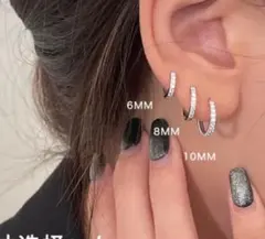 純銀999ジルコニアイヤリング（内径10mm）のサムネイル
