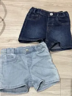 H&M デニムショートパンツ 2点セット 9-12ヶ月