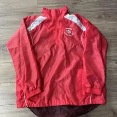 UK Old ナイロンジャケット赤、ドローコード付