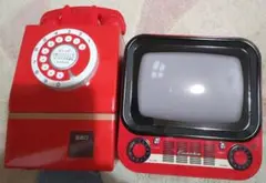 テレビ缶　赤電話　レトロ缶　缶