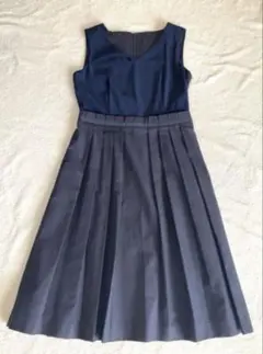 お安く★ANAYI アナイ ベルベットプリーツワンピース ネイビー38