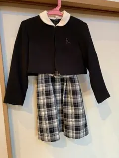 組曲　フォーマルドレスセット 黒と白チェック　110-120 美品