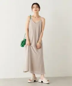 ［Kastane］メランジメッシュキャミワンピース　ベージュ