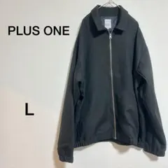 メンズ PLUS ONE ブラック ジャケット ブルゾン Lサイズのサムネイル