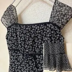 【美品】 組曲 レース 刺繍 花柄 ノースリーブ マーメイド ロングワンピース