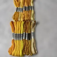 刺繍糸　１８本セット　イエローカラー　ミサンガ　刺し子　ステッチ