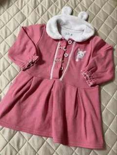 クーラクール　ピンク　うさ耳付きワンピース 95cm