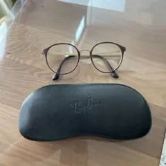 Ray-Ban ラウンド型 メガネ ゴールド×ブラウン