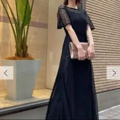 新品タグ付 ラグナムーン ウエストクロス レース ワンピース ドレス 黒 Sのサムネイル