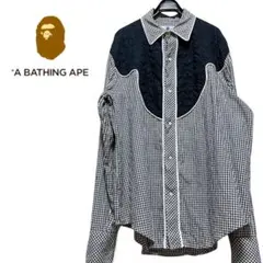 希少★BATHING APE キムタク着用 キルティング ギンガムチェックシャツのサムネイル