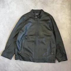 ☆hym ヒム 牛革 レザージャケット シングルライダース 48 黒