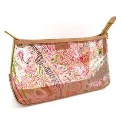 068 ETRO エトロ ビニールポーチ コスメポーチ PVC×レザーイタリア製のサムネイル