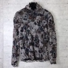 モード ヴィンテージライク 古着 花柄×無地 リバーシブル シアートップス