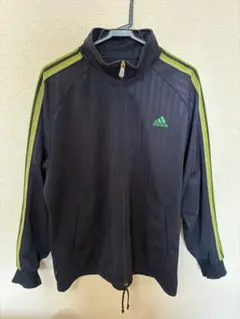 adidas ストライプジャージ L ネイビー/緑