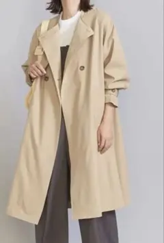 beauty&youth ベージュ ダブルブレスト トレンチコート 綿