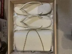 ホワイト和装用バッグと草履セット