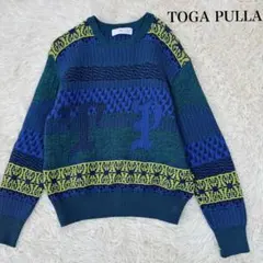 極美品　TOGA PULLA　JACQUARD KNIT PULLOVER S