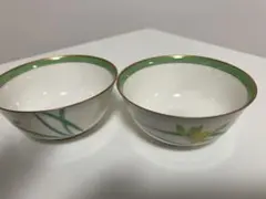 【レトロ品・新品未使用】【紅蘭社】花柄デザイン 湯呑み2客（3客まで販売可能）