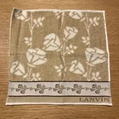 【新品未使用】LANVIN タオルハンカチ ベージュ 花柄のサムネイル