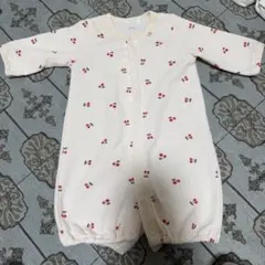 さくらんぼ柄ロンパース50から60