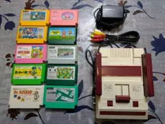 ファミコン本体ＡＶ仕様と任天堂ファミコンカセット10本セット
