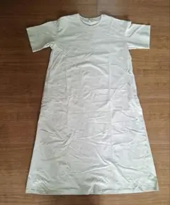 ユニクロエアリズムコットンワンピース丈長めXLベージュ半袖カットソーワンピース