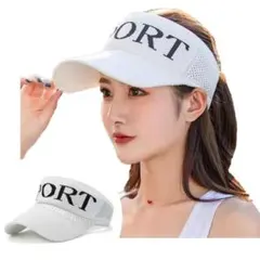 サンバイザー レディース 帽子 バイザー ゴルフ スポーツ white