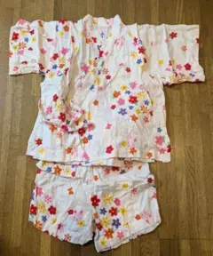 ミキハウス　花柄 甚平 セット 90