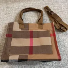 チェック柄キャンバストートバッグ