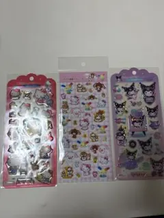 サンリオ　ラメ入り樹脂入りモールシール　ドロップジュエリーシール　3点　正規品