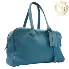 【極美品】エルメス ヴィクトリア35 トリヨン ハンドバッグ ブルージーンのサムネイル