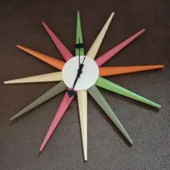 カラフル星型木製掛時計