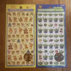 ボンボンドロップミニシールセット　プーさん&リトルグリーンメン