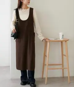 新品タグ付き　Discoat ディスコート　深Uネックノースリニットワンピース